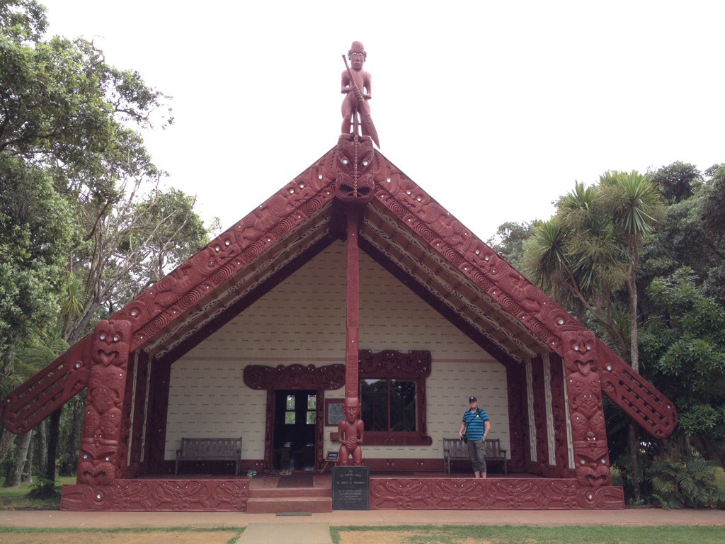 Maori meeting house, Waitangi, New Zeland