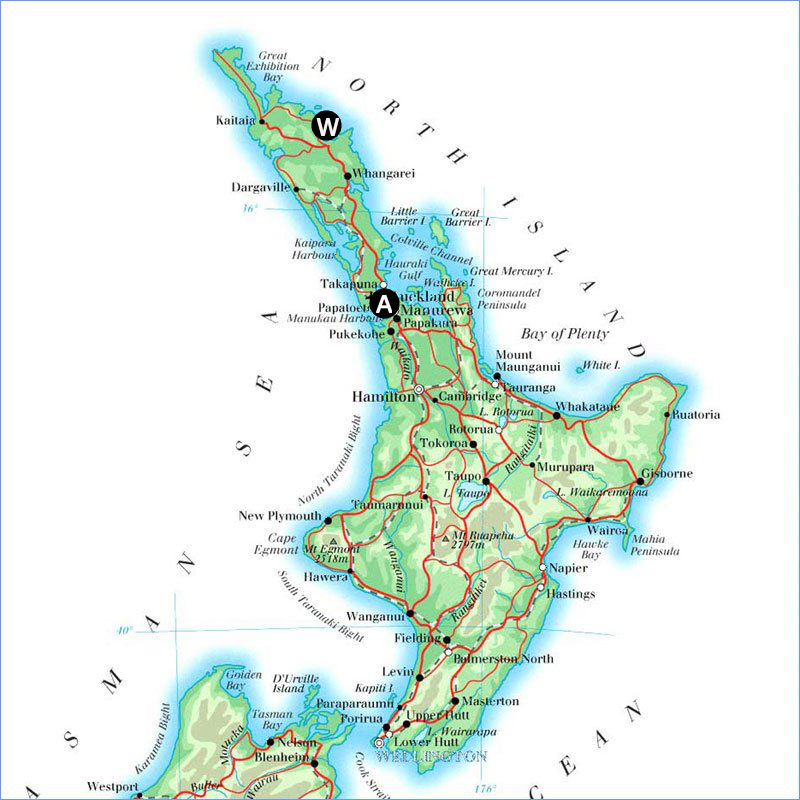 Route Noordereiland, Nieuw Zeeland