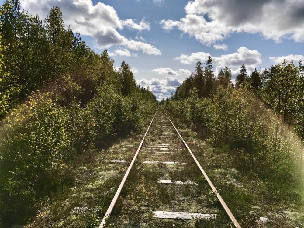 Fietsen over het spoor in Zweden